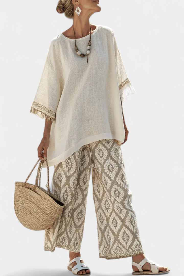 Ilaria | Εκλεπτυσμένο τοπ και καθημερινό παντελόνι