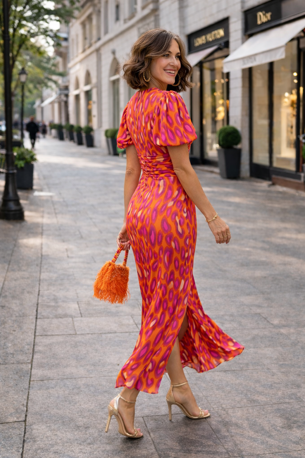 Λάουρα | Midi φόρεμα με πλισέ μανίκια